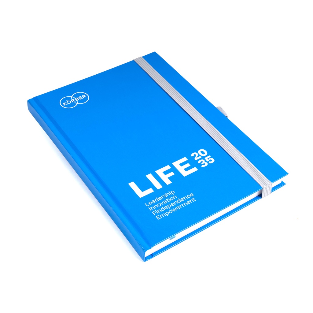 Notizbuch Office A5 Recycling, blau "LIFE 2035"